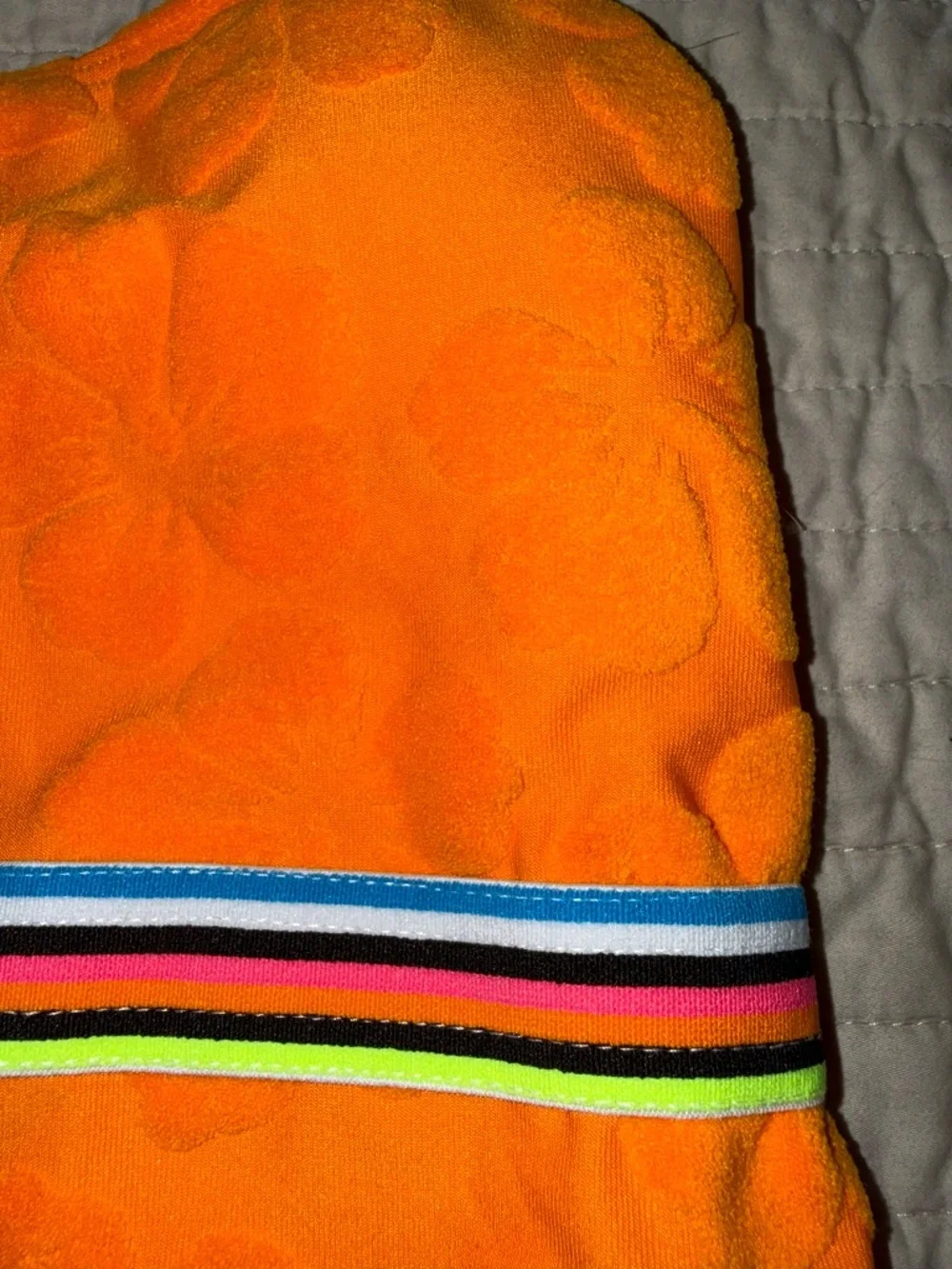 Hobie girls sz 10 orange terry tropical  one piece swimsuit floral